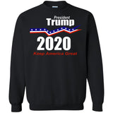 President Trump keep America great 2020 G180 Gildan Crewneck Pullover Sweatshirt  8 oz.
