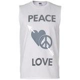 Love Moschino Man Black T-Shirt Cotton, Elastane G270 Gildan Men's Ultra Cotton Sleeveless T-Shirt