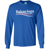 Balenciaga, Logo cotton T-shirt, Women, Black G240 Gildan LS Ultra Cotton T-Shirt