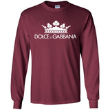 Dolce & Gabbana Black Crown Tee G240 Gildan LS Ultra Cotton T-Shirt