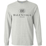 Balenciaga - Logo-print Cotton-jersey T-Shirt - White G240 Gildan LS Ultra Cotton T-Shirt