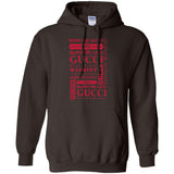 Gucci logomania print Red color gucci men's t shirt G185 Gildan Pullover Hoodie 8 oz.