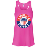 AMERICA FIRST! T shirt B8800 Bella + Canvas Flowy Racerback Tank