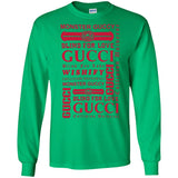 Gucci logomania print Red color gucci men's t shirt G240 Gildan LS Ultra Cotton T-Shirt