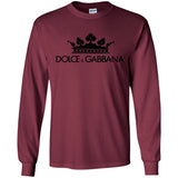 Dolce & Gabbana Crown D&G Logo Ringer Tee G240 Gildan LS Ultra Cotton T-Shirt