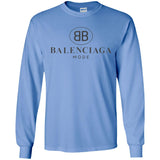 Balenciaga - Logo-print Cotton-jersey T-Shirt - White G240 Gildan LS Ultra Cotton T-Shirt