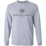 Balenciaga - Logo-print Cotton-jersey T-Shirt - White G240 Gildan LS Ultra Cotton T-Shirt
