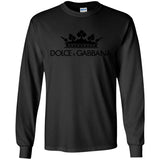 Dolce & Gabbana Crown D&G Logo Ringer Tee G240 Gildan LS Ultra Cotton T-Shirt