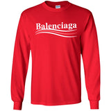 Balenciaga, Logo cotton T-shirt, Women, Black G240 Gildan LS Ultra Cotton T-Shirt