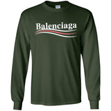Balenciaga, Logo cotton T-shirt, Women, Black G240 Gildan LS Ultra Cotton T-Shirt