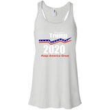 President Trump keep America great 2020 B8800 Bella + Canvas Flowy Racerback Tank