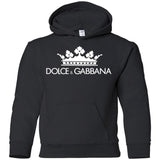 Dolce & Gabbana Black Crown Tee G185B Gildan Youth Pullover Hoodie