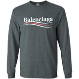 Balenciaga, Logo cotton T-shirt, Women, Black G240 Gildan LS Ultra Cotton T-Shirt