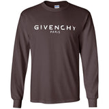 Givenchy Men's Destroyed Logo Graphic T-Shirt, Black, Men's G240 Gildan LS Ultra Cotton T-Shirt