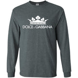 Dolce & Gabbana Black Crown Tee G240 Gildan LS Ultra Cotton T-Shirt