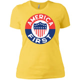 AMERICA FIRST agian! T shirt NL3900 Next Level Ladies' Boyfriend T-Shirt
