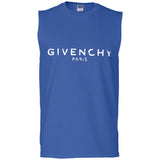 Givenchy Men's Destroyed Logo Graphic T-Shirt, Black, Men's G270 Gildan Men's Ultra Cotton Sleeveless T-Shirt
