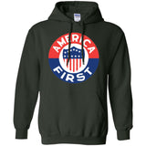 AMERICA FIRST! T shirt G185 Gildan Pullover Hoodie 8 oz.
