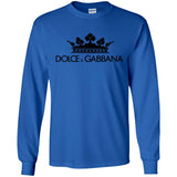 Dolce & Gabbana Crown D&G Logo Ringer Tee G240 Gildan LS Ultra Cotton T-Shirt