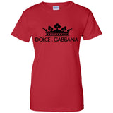 Dolce & Gabbana Crown D&G Logo Ringer Tee G200L Gildan Ladies' 100% Cotton T-Shirt