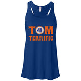 Tom Terrific Patriots t shirt B8800 Bella + Canvas Flowy Racerback Tank