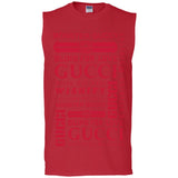 Gucci logomania print Red color gucci men's t shirt G270 Gildan Men's Ultra Cotton Sleeveless T-Shirt