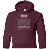 Selena  Classic Name Print t shirt G185B Gildan Youth Pullover Hoodie