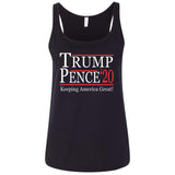 Trump pense keep America great 2020 6488 Bella + Canvas Ladies' Relaxed Jersey Tank