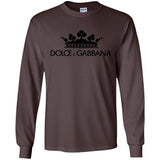 Dolce & Gabbana Crown D&G Logo Ringer Tee G240 Gildan LS Ultra Cotton T-Shirt