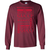 Gucci logomania print Red color gucci men's t shirt G240 Gildan LS Ultra Cotton T-Shirt