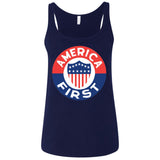AMERICA FIRST agian! T shirt 6488 Bella + Canvas Ladies' Relaxed Jersey Tank