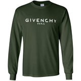 Givenchy Men's Destroyed Logo Graphic T-Shirt, Black, Men's G240 Gildan LS Ultra Cotton T-Shirt