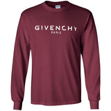 Givenchy Men's Destroyed Logo Graphic T-Shirt, Black, Men's G240 Gildan LS Ultra Cotton T-Shirt