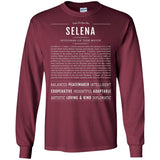 Selena  Classic Name Print t shirt G240 Gildan LS Ultra Cotton T-Shirt