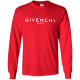 Givenchy Men's Destroyed Logo Graphic T-Shirt, Black, Men's G240 Gildan LS Ultra Cotton T-Shirt