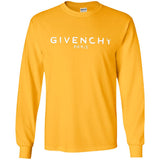Givenchy Men's Destroyed Logo Graphic T-Shirt, Black, Men's G240 Gildan LS Ultra Cotton T-Shirt
