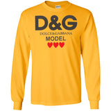 Dolce & Gabbana - Printed Cotton-jersey T-shirt - White G240 Gildan LS Ultra Cotton T-Shirt