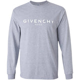 Givenchy Men's Destroyed Logo Graphic T-Shirt, Black, Men's G240 Gildan LS Ultra Cotton T-Shirt