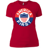 AMERICA FIRST agian! T shirt NL3900 Next Level Ladies' Boyfriend T-Shirt