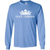 Dolce & Gabbana Black Crown Tee G240 Gildan LS Ultra Cotton T-Shirt