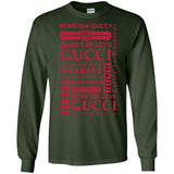 Gucci logomania print Red color gucci men's t shirt G240 Gildan LS Ultra Cotton T-Shirt
