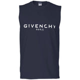 Givenchy Men's Destroyed Logo Graphic T-Shirt, Black, Men's G270 Gildan Men's Ultra Cotton Sleeveless T-Shirt