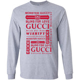 Gucci logomania print Red color gucci men's t shirt G240 Gildan LS Ultra Cotton T-Shirt