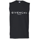 Givenchy Men's Destroyed Logo Graphic T-Shirt, Black, Men's G270 Gildan Men's Ultra Cotton Sleeveless T-Shirt