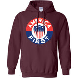 AMERICA FIRST! T shirt G185 Gildan Pullover Hoodie 8 oz.