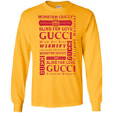 Gucci logomania print Red color gucci men's t shirt G240 Gildan LS Ultra Cotton T-Shirt