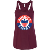 AMERICA FIRST agian! T shirt B8800 Bella + Canvas Flowy Racerback Tank