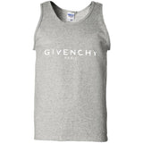Givenchy Men's Destroyed Logo Graphic T-Shirt, Black, Men's G220 Gildan 100% Cotton Tank Top