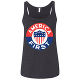 AMERICA FIRST! T shirt 6488 Bella + Canvas Ladies' Relaxed Jersey Tank