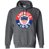 AMERICA FIRST agian! T shirt G185 Gildan Pullover Hoodie 8 oz.